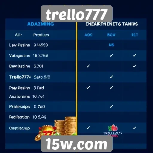 Comparativo entre trello777 e outros sites de jogos